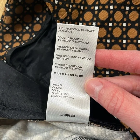 Anthropologie Essential Slim Trouser Pant Brown Motif Women's Size 2 Like New - Picture 15 of 15